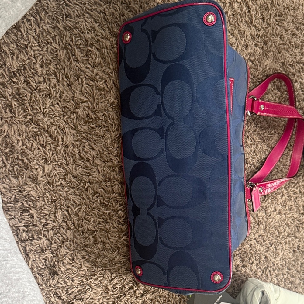2010 coach bag with kiss lock Stylish Blue and Pink Women's Bag - Picture 5 of 7